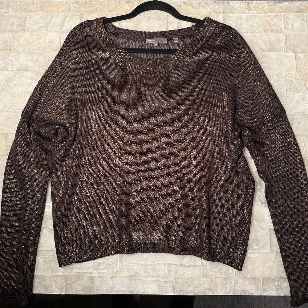 Vince Metallic Brown/Copper Sweater XS